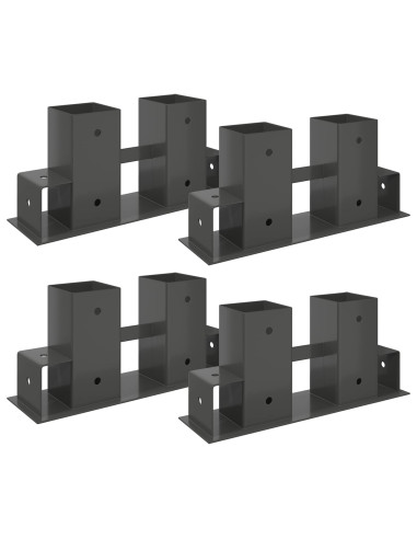 Aiuto per Impilare Legna 4 pz Antracite 34 x 10 x 15 cm Acciaio