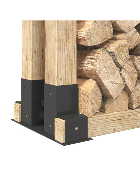 Aiuto per Impilare Legna 4 pz Antracite 34 x 10 x 15 cm Acciaio