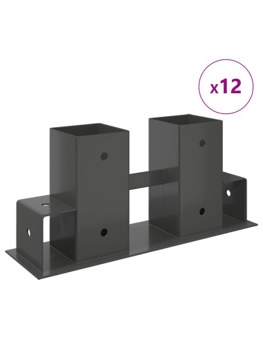 Aiuto per Impilare Legna 12 pz Antracite 34 x 10 x 15 cm