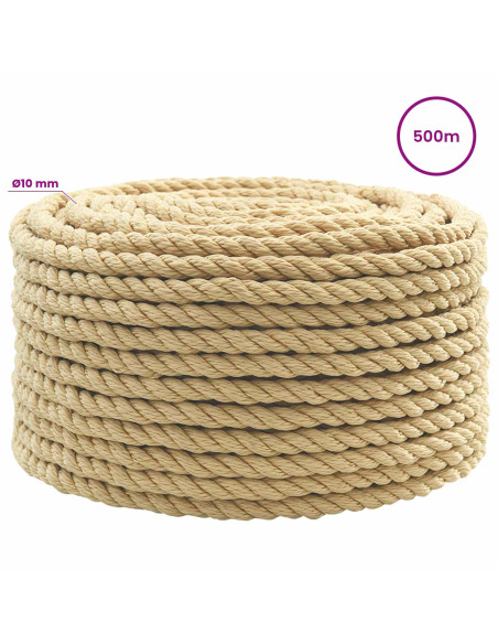 Corda multiuso 10 mm 500 m Naturale PP 645 kg Carico massimo
