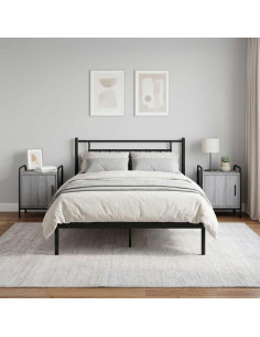 Armadio da Notte 2 pz Sonoma grigio 40 x 30 x 50 cm