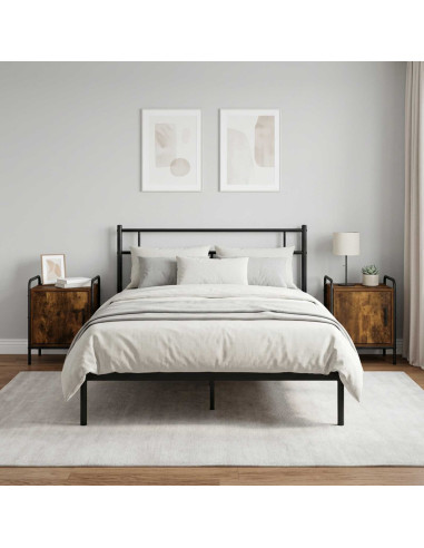 Armadio da Notte 2 pz Rovere Fumo 40 x 30 x 50 cm