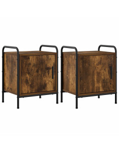 Armadio da Notte 2 pz Rovere Fumo 40 x 30 x 50 cm 2