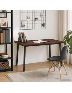 140 x 80 x 75 cm Legno di Acacia Massello Marrone scuro e Nero