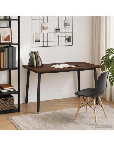 140 x 80 x 75 cm Legno di Acacia Massello Marrone scuro e Nero