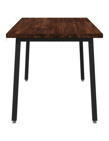 140 x 70 x 75 cm Legno di Acacia Massello Marrone scuro e Nero