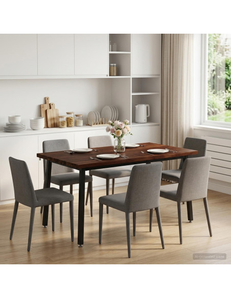 140 x 80 x 75 cm Legno di Acacia Massello Marrone scuro e Nero