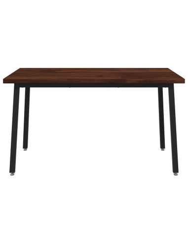 140 x 80 x 75 cm Legno di Acacia Massello Marrone scuro e Nero