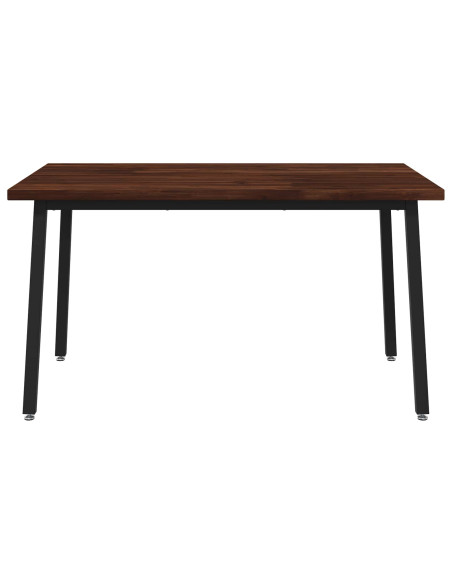 140 x 80 x 75 cm Legno di Acacia Massello Marrone scuro e Nero
