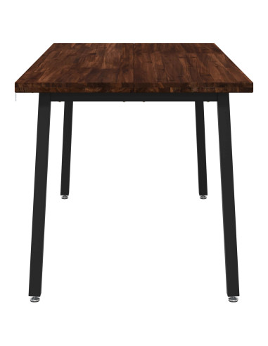 140 x 80 x 75 cm Legno di Acacia Massello Marrone scuro e Nero