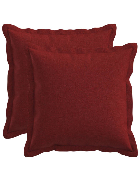 Federa 2 pcs HOUTEN Rosso Vino 45 x 45 cm Lino