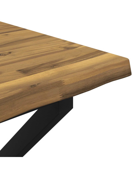 60 x 55 x 75 cm Legno di Acacia Massello Bianco e Nero