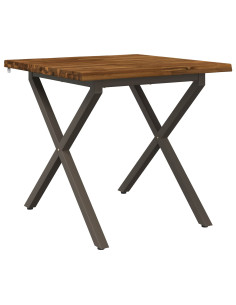 80 x 80 x 75 cm Legno di Acacia Massello Naturale e Caffè 2
