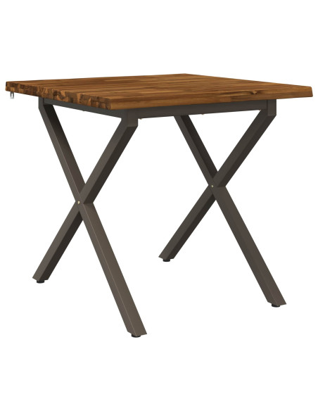 80 x 80 x 75 cm Legno di Acacia Massello Naturale e Caffè