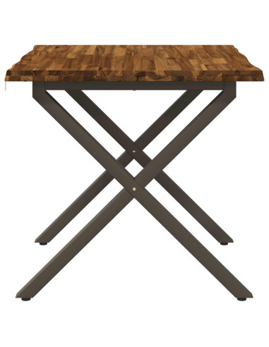 80 x 80 x 75 cm Legno di Acacia Massello Naturale e Caffè