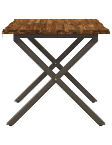 80 x 80 x 75 cm Legno di Acacia Massello Naturale e Caffè