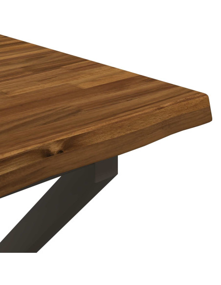 80 x 80 x 75 cm Legno di Acacia Massello Naturale e Caffè