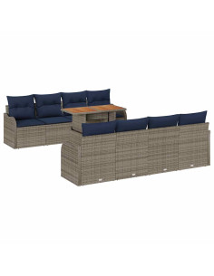 Set Divano da Giardino 7 pz grigio e blu navy 2