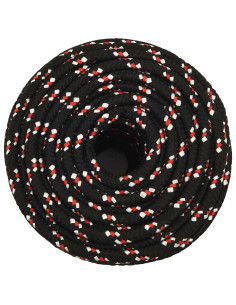 Corda multiuso 12 mm 25 m Nero e Rosso PP 930 kg Carico massimo 2