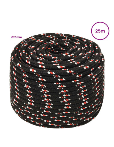 Corda multiuso 12 mm 25 m Nero e Rosso PP 930 kg Carico massimo