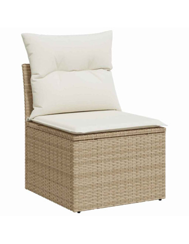 Set Divano da Giardino 8 pz Beige e Crema