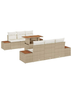 Set Divano da Giardino 7 pz Beige e Crema 2
