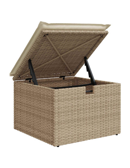 Set di divani 5 pz Beige e Crema polyrattan