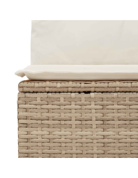 Set di divani con cuscino Beige e Crema polyrattan