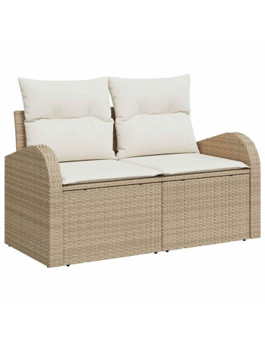 Set di divani 6 pz Beige e Crema polyrattan