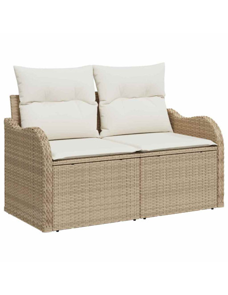 Set Divano da Giardino 7 pz beige e panna