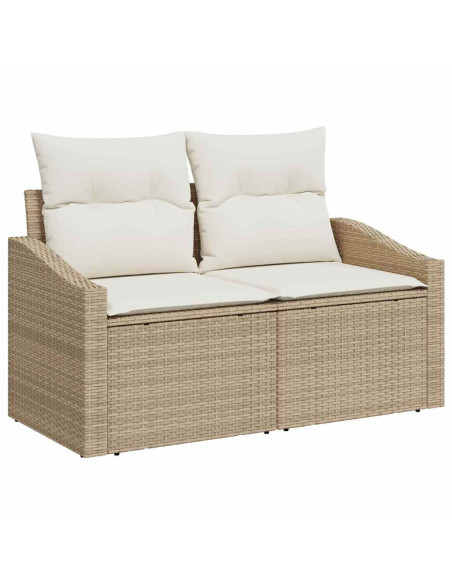 Set Divano da Giardino 7 pz Beige e Crema
