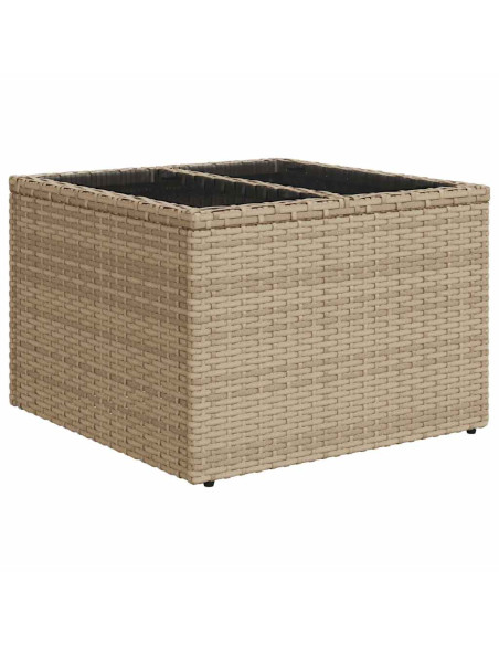 Set Divano da Giardino 7 pz Beige polyrattan