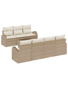 Set Divano da Giardino Beige 55 x 55 x 37 cm polyrattan 2