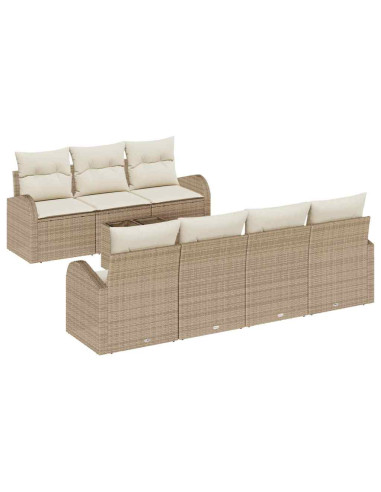 Set Divano da Giardino Beige 55 x 55 x 37 cm polyrattan