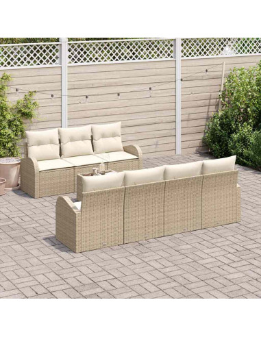 Set Divano da Giardino Beige 55 x 55 x 37 cm polyrattan