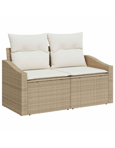 Set di divani 5 pz Beige e Crema polyrattan