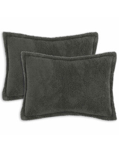 Federa 2 pcs HOUTEN Grigio Scuro 40 x 60 cm Bouclé