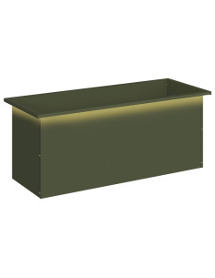 Fioriera da giardino con LED Verde Oliva 40 x 100 x 40 cm 2