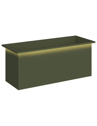Fioriera da giardino con LED Verde Oliva 40 x 100 x 40 cm