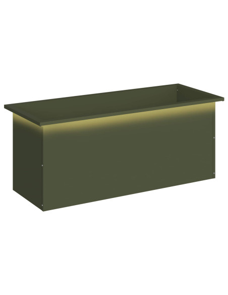 Fioriera da giardino con LED Verde Oliva 40 x 100 x 40 cm