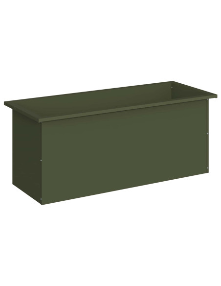 Fioriera da giardino con LED Verde Oliva 40 x 100 x 40 cm