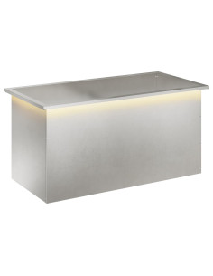 Fioriera da giardino con LED Argento 50 x 100 x 48 cm 2