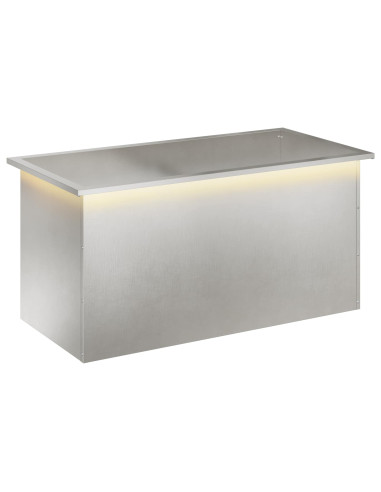 Fioriera da giardino con LED Argento 50 x 100 x 48 cm