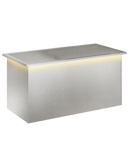 Fioriera da giardino con LED Argento 50 x 100 x 48 cm