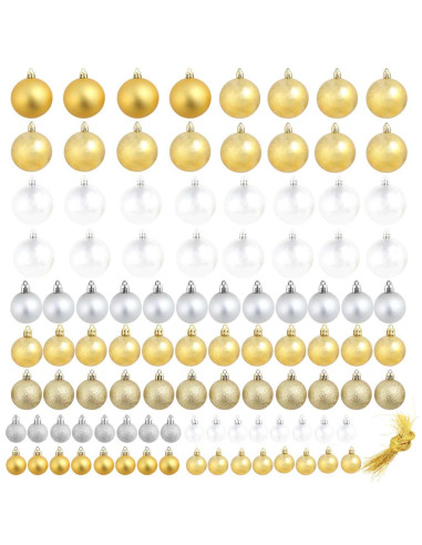 Palline di Natale 100 pz Argento/Oro