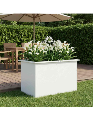 Fioriera da giardino con LED Bianco 50 x 80 x 48 cm Acciaio