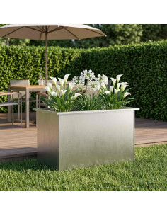 Fioriera da giardino con LED Argento 50 x 80 x 48 cm