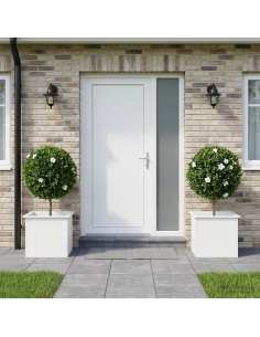Fioriera da giardino con LED 2 pz Bianco 50 x 60 x 48 cm