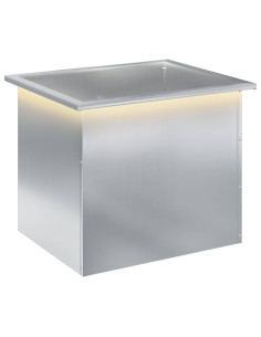 Fioriera da giardino con LED Argento 50 x 60 x 48 cm 2