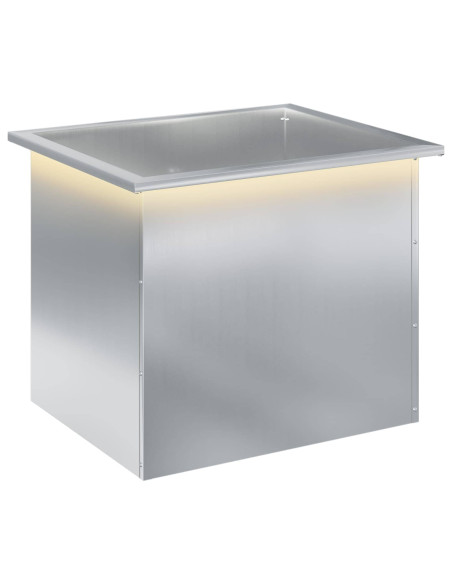 Fioriera da giardino con LED Argento 50 x 60 x 48 cm